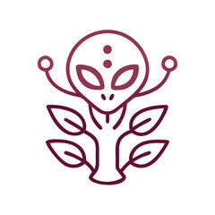 Alien Plant Hybrid Concept on Black Background Graphic