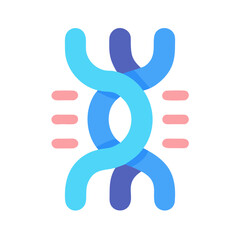 Abstract DNA strand icon on black background illustration