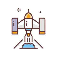 Illustration of a rocket launching into space exploration