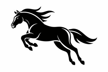 Obraz premium black horse vector illustration