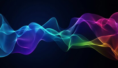 Obraz premium Abstract colorful wave flowing on dark background. (1)
