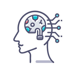 AI brain concept: Neural network with machine learning