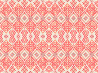 Vector seamless floral pattern on peach background 