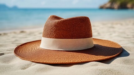 Sun hat on beach