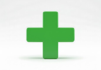 Fototapeta premium 3d Green plus sign symbol