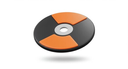 3 d render circular object black orange segments industrial design component