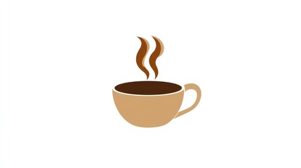 Obraz premium Hot Beverage Icon Steaming Cup of Coffee or Tea for Breakfast Warm Drinks and Comforting Mom