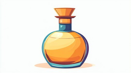 Obraz premium Illustration of a Perfume Bottle with Orange Liquid Ideal for Beauty and Fragrance Marketing