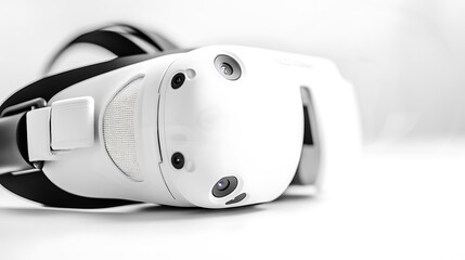 Modern virtual reality headset in a minimalist presentation.