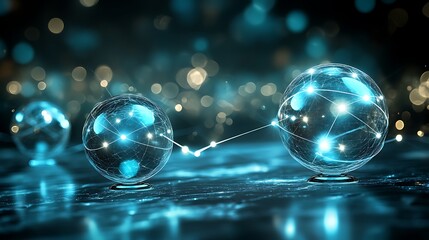 Interconnected spheres illuminate a network of global connection.