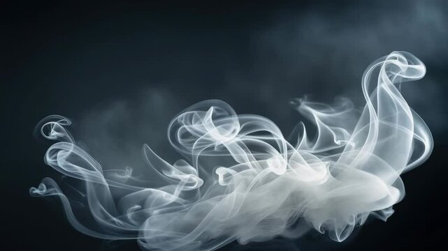 Smoke Cloud Fog Standing Alone on Black Background