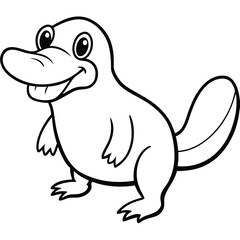 Cartoon Platypus Coloring Page | Cute Animal Outline