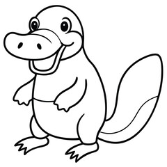 Cartoon Platypus Coloring Page | Cute Animal Outline