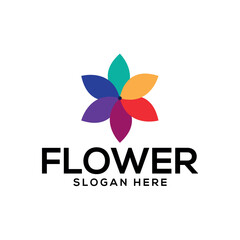 flower silhouette vector line art logo design