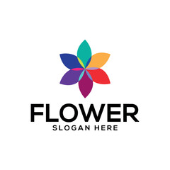 Obraz premium flower silhouette vector line art logo design