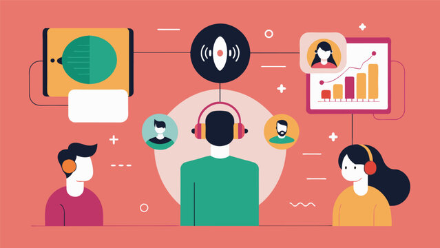 A sound installation where visitors can record their own thoughts and feelings creating a collaborative journal of shared experiences.. Vector illustration