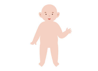 Baby smiling and waving