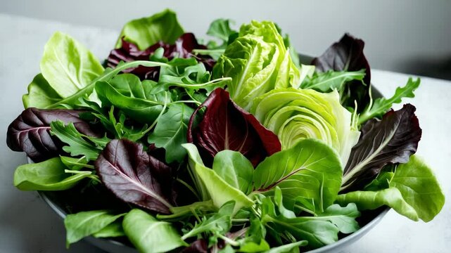 Assorted fresh salad greens