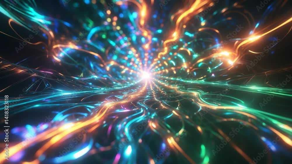 Poster dusty kaleidoscopic light streams - high-resolution overlays showcasing vibrant and abstract kaleido
