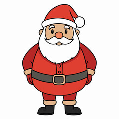 A happy cartoon Santa Claus character with a red bag is a fun symbol of the winter holiday season