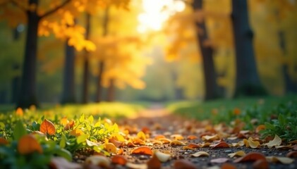 Abstract blurred nature scene, soft focus bokeh, background, ambient, colors