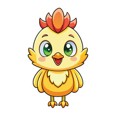 Obraz premium Cute cartoon chicken illustration