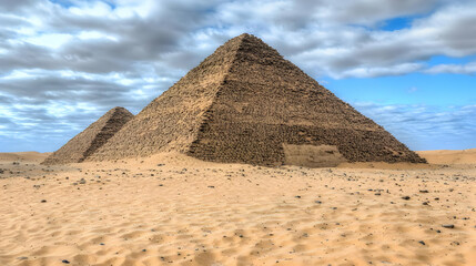 Ancient Pyramids In The Desert Landscape