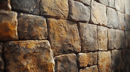 Fototapeta premium Close-up view of a textured stone wall.