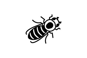 minimal big hornet bee icon design in vintage stye vector illustration on white background design