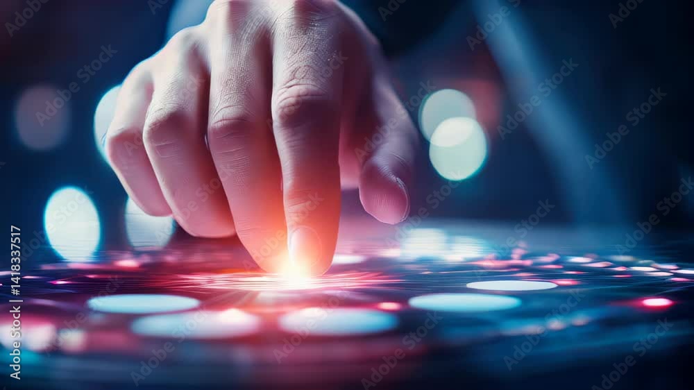 Poster exploring creativity with a hand tablet in a digital art environment