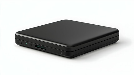 Fototapeta premium Black Square Portable Device On White Background