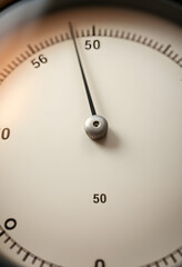 close up of a speedometer with a blurry background