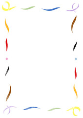 Pride Rainbow Wavy Ribbon Frame with Dots, wedding menu invitation border, hand drawn baby shower, a4 birthday lgbtq summer party, clown funfair style, bachelorette bachelor vintage retro