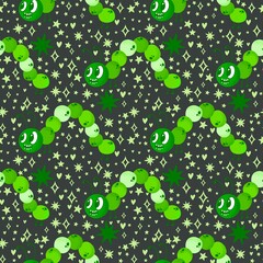 Kids seamless caterpillar cute pattern for fabrics and textiles and packaging and linens and wrapping paper