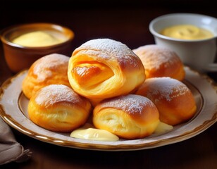 Buchteln mit Vanillesauce