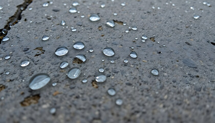 drops of water on the asphalt of a street