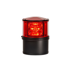 red warning light with black base, often used for signaling or emergency purposes, emits bright glow. Its compact design is suitable for various safety applications