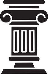 Solid Vector Icon for Ancient Pillar, house, marble