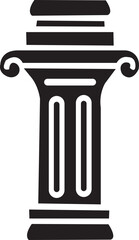 Solid Vector Icon for Ancient Pillar, house, marble