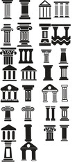 Solid Vector Icon for Ancient Pillar, house, marble
