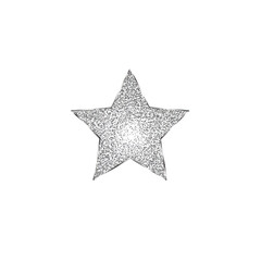 Obraz premium silver glitter star shines brightly against transparency background, creating striking and elegant contrast. sparkling texture adds festive and celebratory feel to image