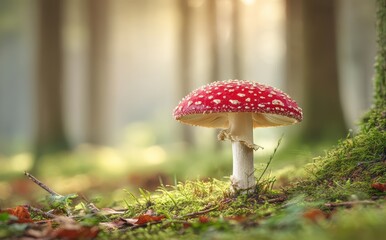 Close-up image of a forest-dwelling toadstool that is poisonous to humans