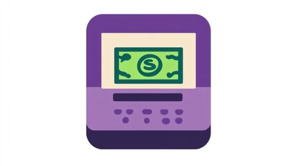 Fototapeta premium Digital Payment Terminal with Currency Display Modern Finance and Banking Icon for Financial S