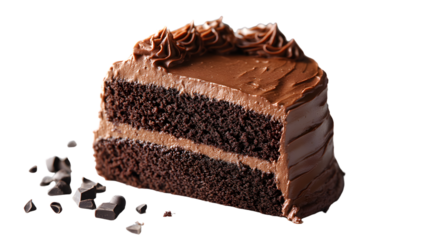 Delicious Chocolate Cake Slice with Chocolate Shavings