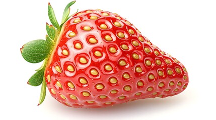 Fresh, vibrant strawberry, whole and isolated.