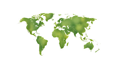 Eco-Friendly World Map Made of Green Moss on Textured Brown Paper Background Symbolizing Sustainability
