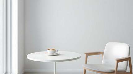 White Minimalist Coffee Shop Interior Design