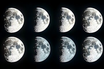 Obraz premium Lunar phases, a visual representation of the moon's cycle.