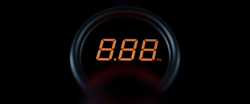 close up of a digital clock in the dark