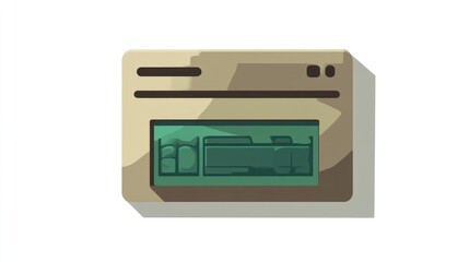 Fototapeta premium A vintage radio with a green display showing classic car imagery ideal for retro technology an